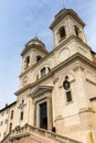 Facade of the church of the Santissima Trinita dei Monti in Roma, Italy